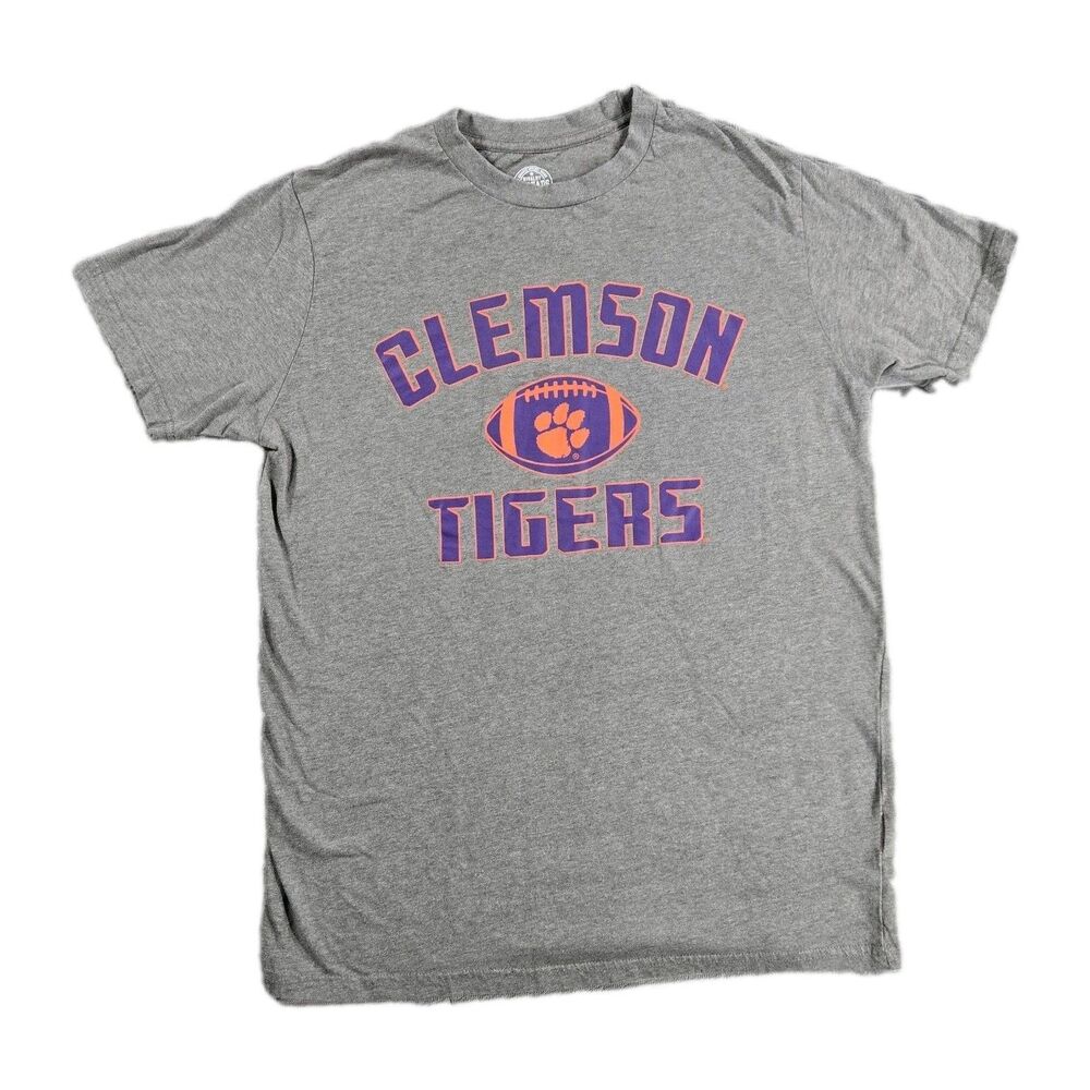 Mens Clemson University Tigers Short Sleeve T Shirt Medium Gray Football